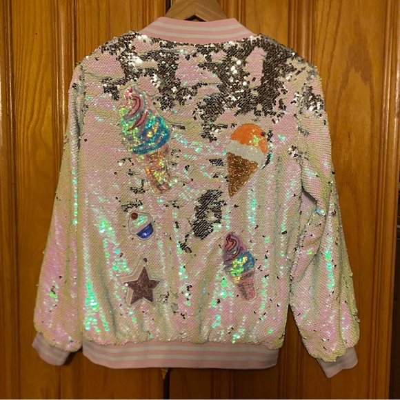 Lola + The Boys Ice Cream Sequin Jacket - Picture 5 of 6